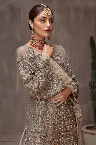 Pakistani Silver Grey Embellished Net Sharara (3-Piece) - Image 5