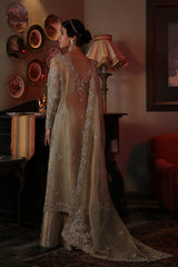 Silver Grey Embellished Organza & Jamawar Sharara (3-Piece) - Image 6
