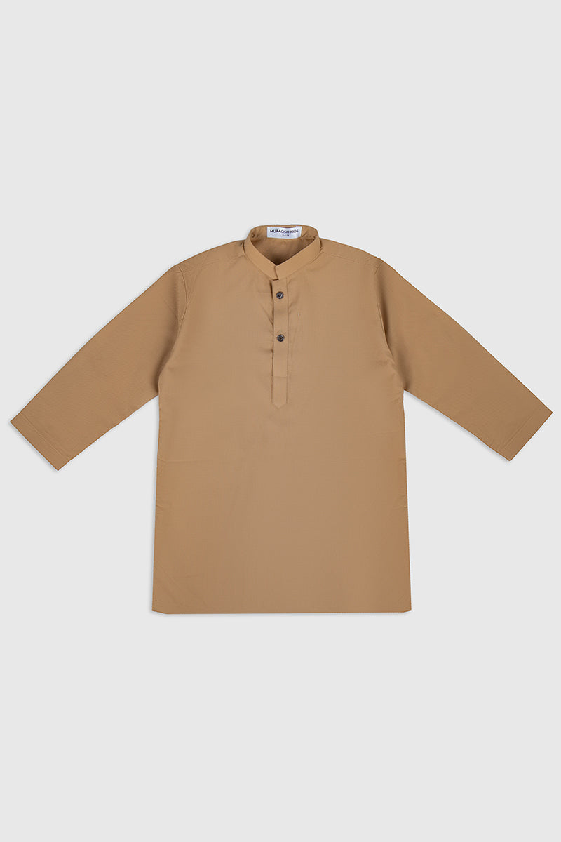 Camel Cotton Kids Kurta Pajama Set (2-Piece) - Image 3