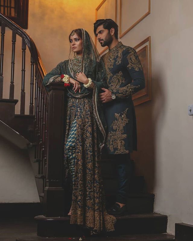 Teal Embroidered Silk-Blend Achkan Sherwani (2-Piece) - Image 2