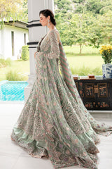 Pakistani Light Ferozi Zardozi Silk Gown (2-Piece) - Image 12