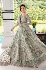 Pakistani Light Ferozi Zardozi Silk Gown (2-Piece) - Image 13