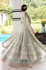 Pakistani Light Ferozi Zardozi Silk Gown (2-Piece) - Image 15