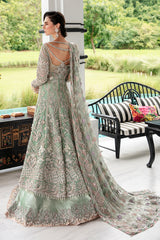 Pakistani Light Ferozi Zardozi Silk Gown (2-Piece) - Image 3