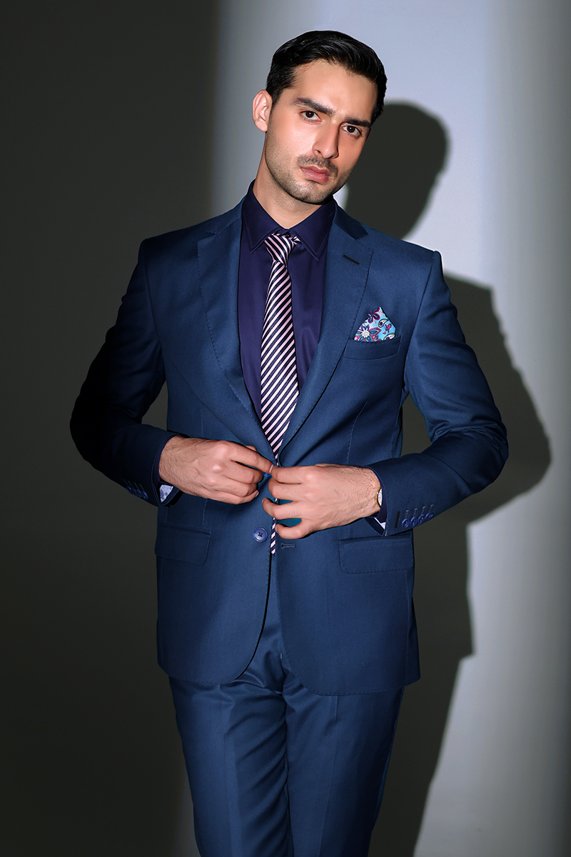 Teal Blue Premium Suiting Fabric Two-Piece Suit (2-Piece) - Image 1