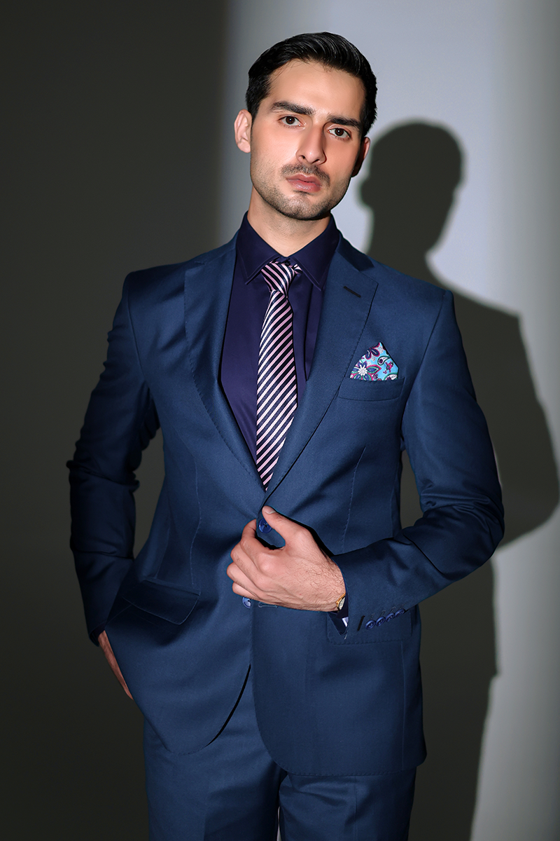 Teal Blue Premium Suiting Fabric Two-Piece Suit (2-Piece) - Image 5