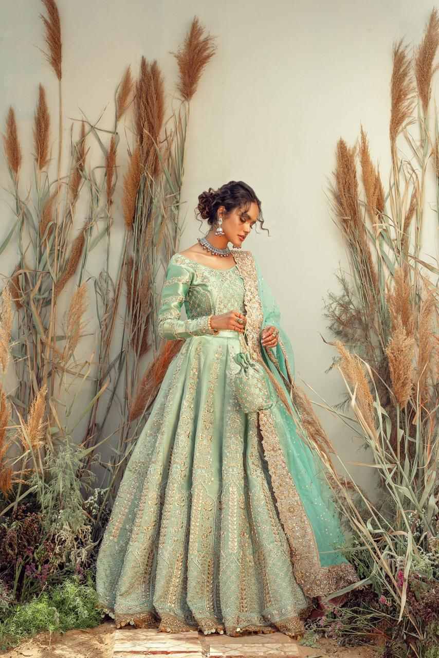 Ferozi Embroidered Lama Tissue Lehenga Set (3-Piece) - Image 4