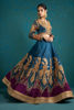 Deep Teal Zardozi Silk Lehenga Choli (3-Piece) - Image 4