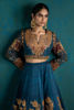 Deep Teal Zardozi Silk Lehenga Choli (3-Piece) - Image 5