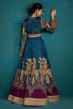 Deep Teal Zardozi Silk Lehenga Choli (3-Piece) - Image 6