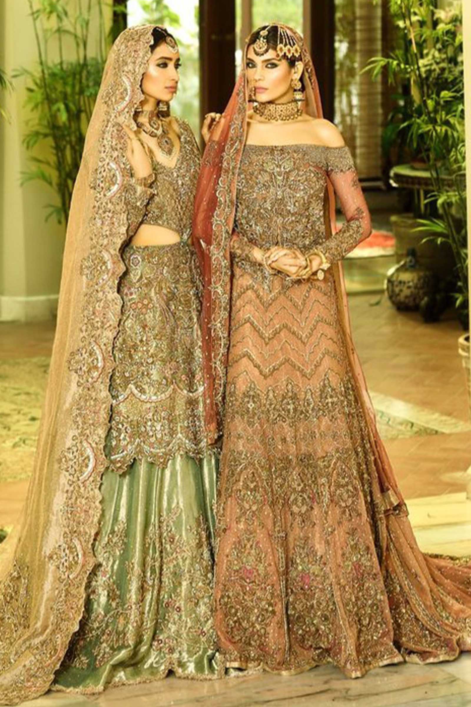 Teal Zardozi Tissue Bridal Lehenga (3-Piece) - Image 2