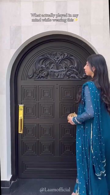 Pakistani Teal Sequin Embroidered Chiffon Pishwas (3-Piece) - Image 9