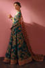 Pakistani Teal Blue Embellished Raw Silk Pishwas (3-Piece) - Image 5