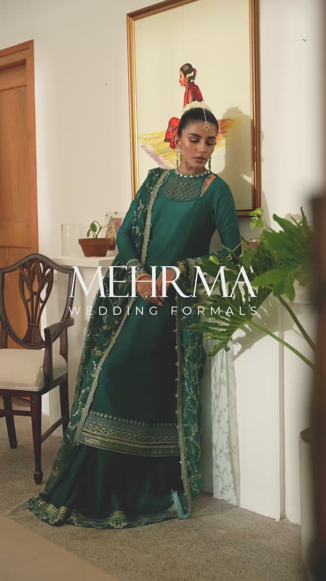 Pakistani Teal Embroidered Korean Raw Silk Pishwas (3-Piece) - Image 4