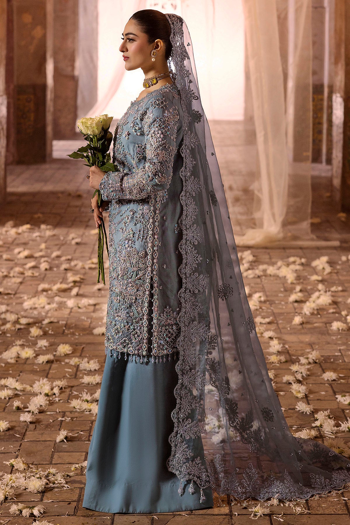 Ferozy Embroidered Organza & Silk Salwar Kameez (3-Piece) - Image 3