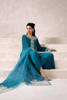 Teal Blue Embellished Raw Silk Salwar Kameez (3-Piece) - Image 10