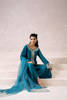 Teal Blue Embellished Raw Silk Salwar Kameez (3-Piece) - Image 11