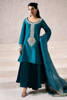 Teal Blue Embellished Raw Silk Salwar Kameez (3-Piece) - Image 2
