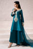 Teal Blue Embellished Raw Silk Salwar Kameez (3-Piece) - Image 5