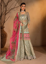 Pakistani Ferozi Embroidered Net Sharara Set (3-Piece) - Image 2