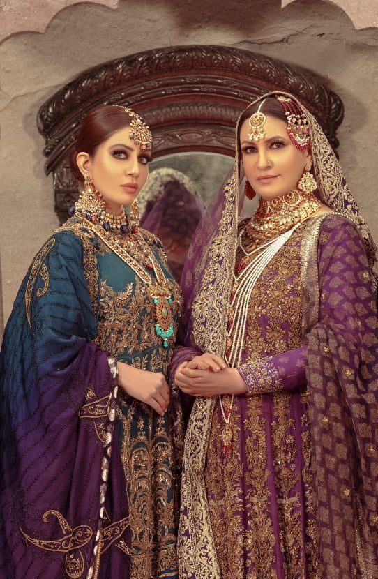 Teal Zardozi Silk Front-Open Sharara (3-Piece) - Image 5