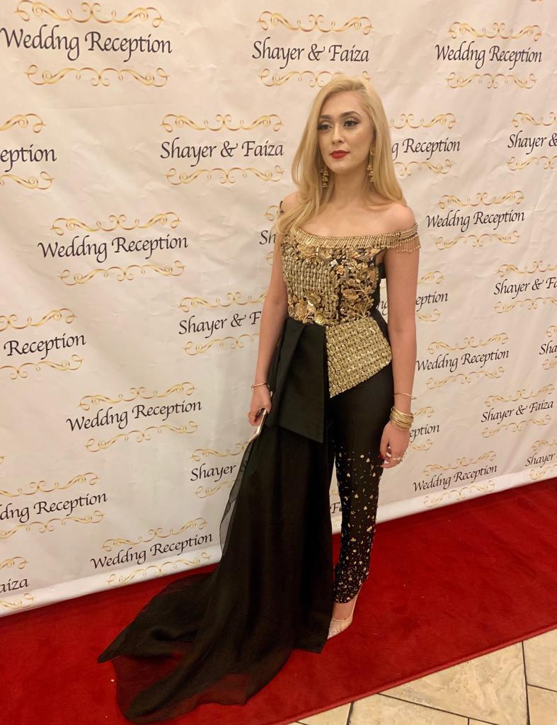 Teal Gold Embellished Off-Shoulder Jumpsuit (2-Piece) - Image 1