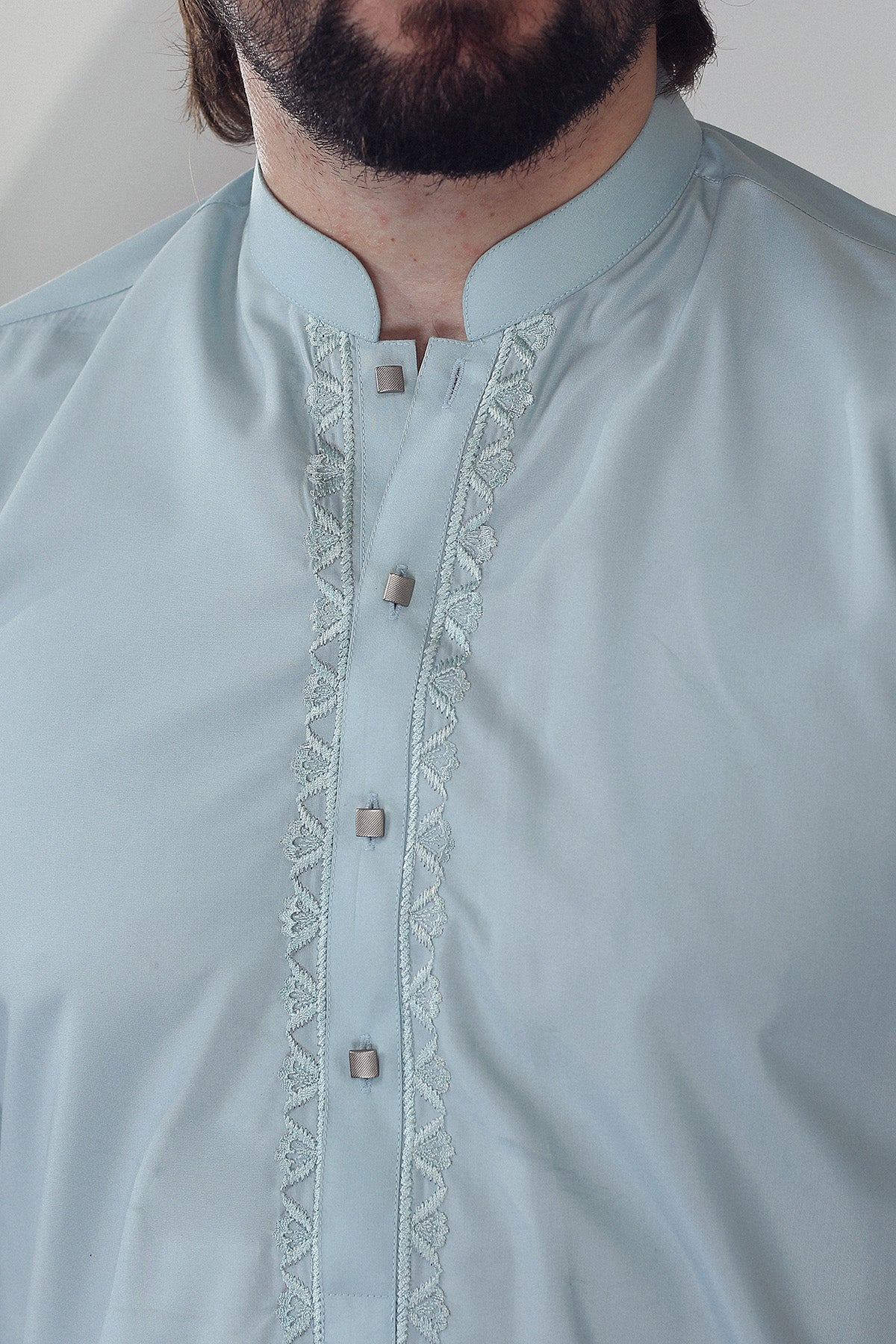 Ferozi Embroidered Premium Cotton Blend Kurta Pajama (2-Piece) - Image 13