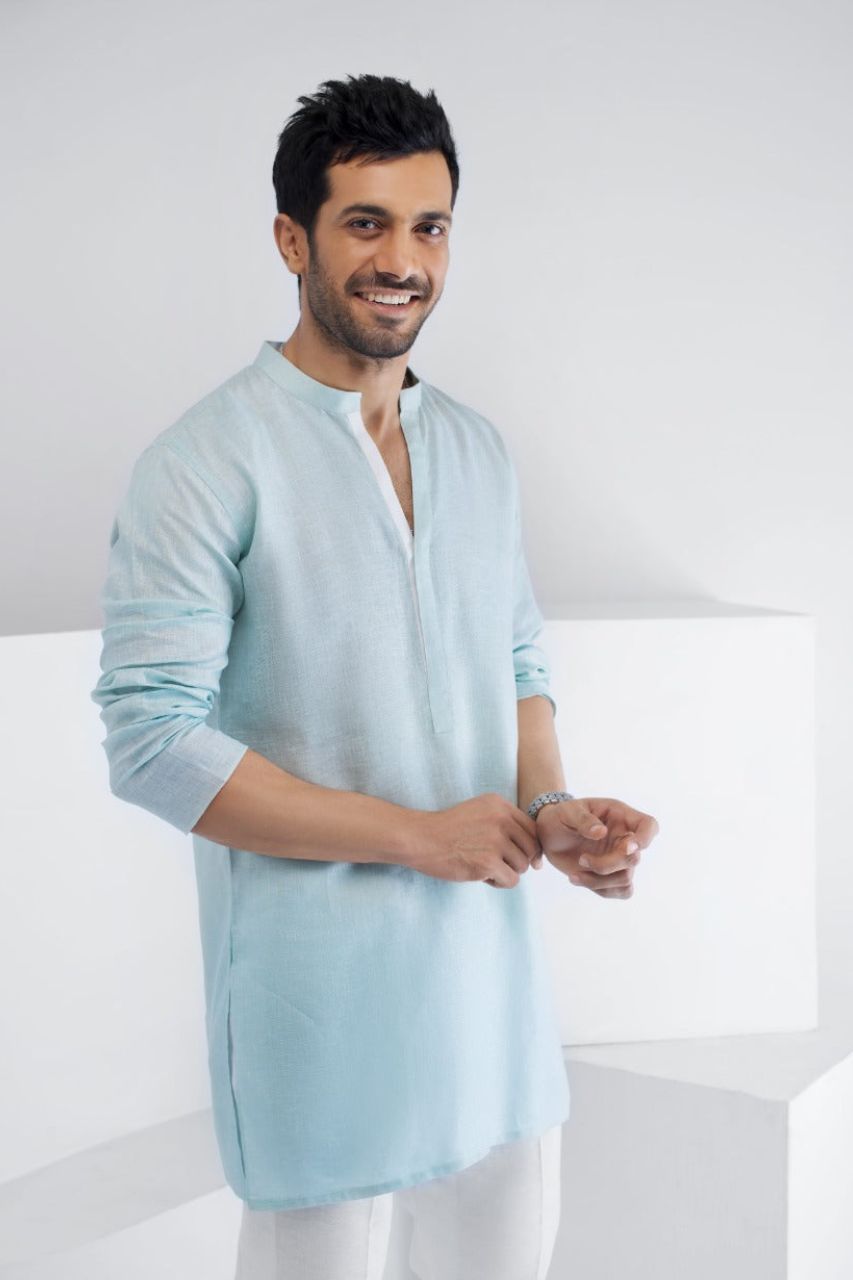 Ferozi Linen Kurta Pajama Set (2-Piece) - Image 1