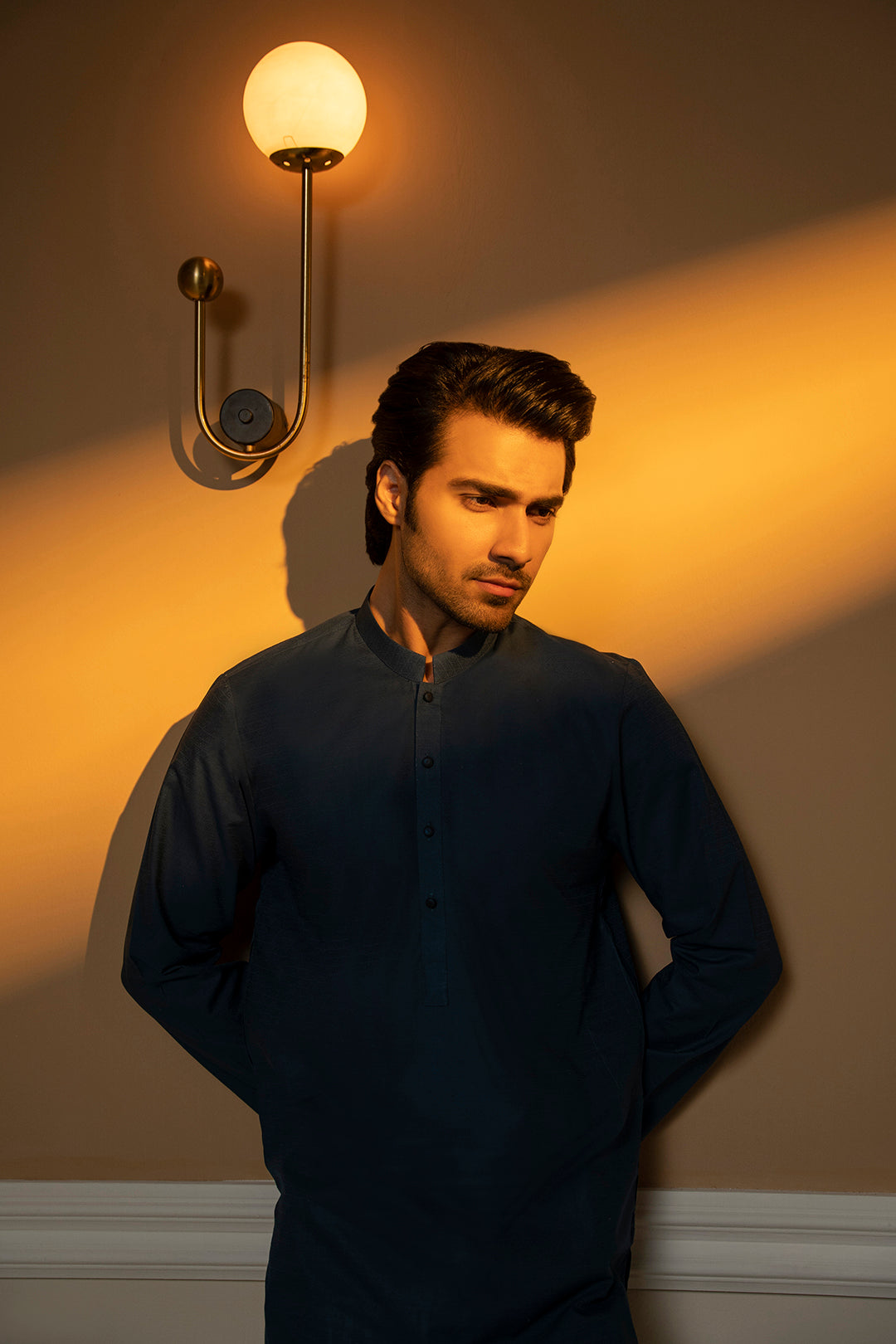 Teal Self-Textured Wash & Wear Kurta (2-Piece) - Image 7