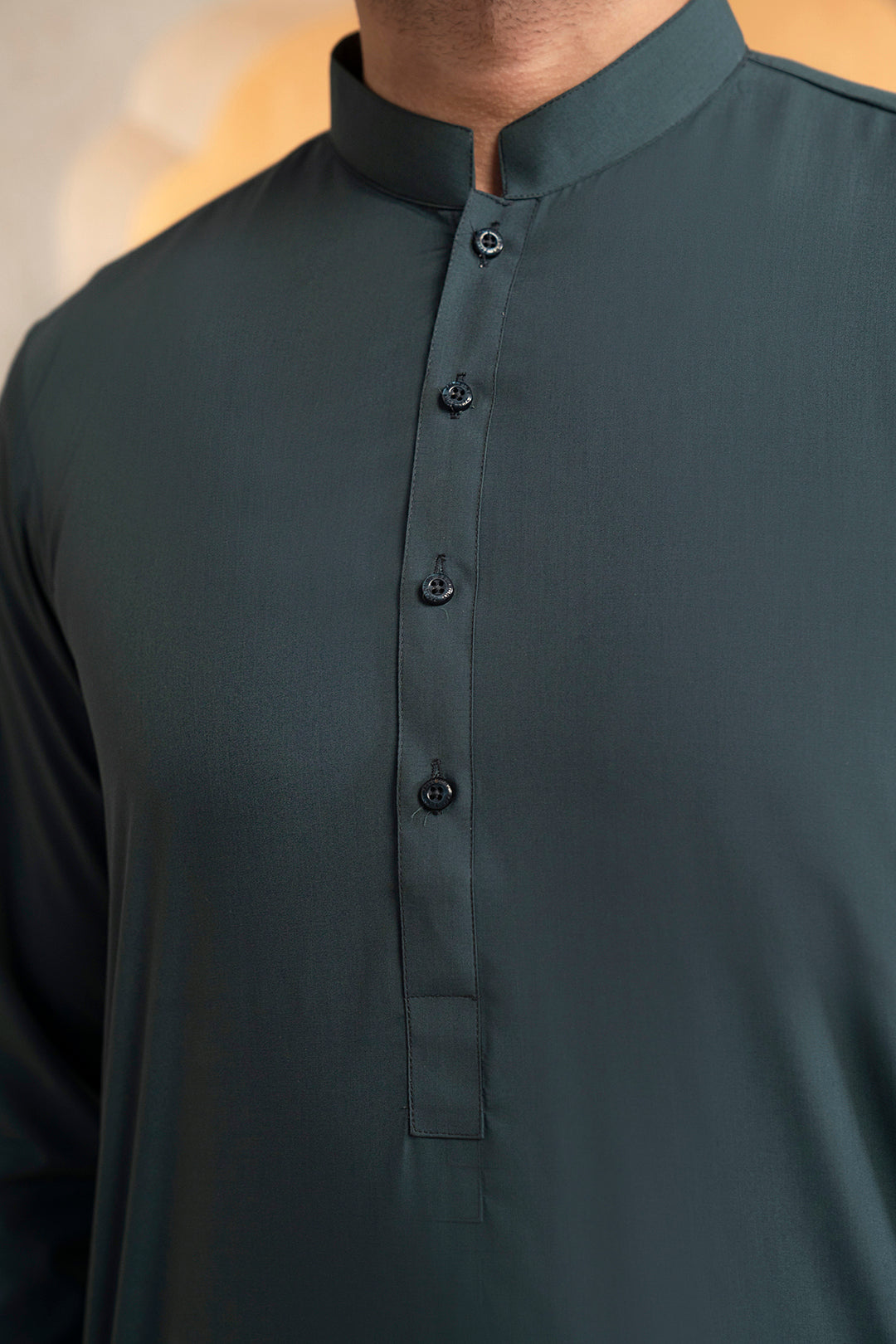 Teal Blended Fabric Shalwar Kameez (2-Piece) - Image 3