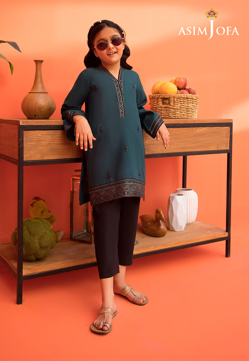 Teal Embroidered Cambric Salwar Kameez (2-Piece) - Image 5