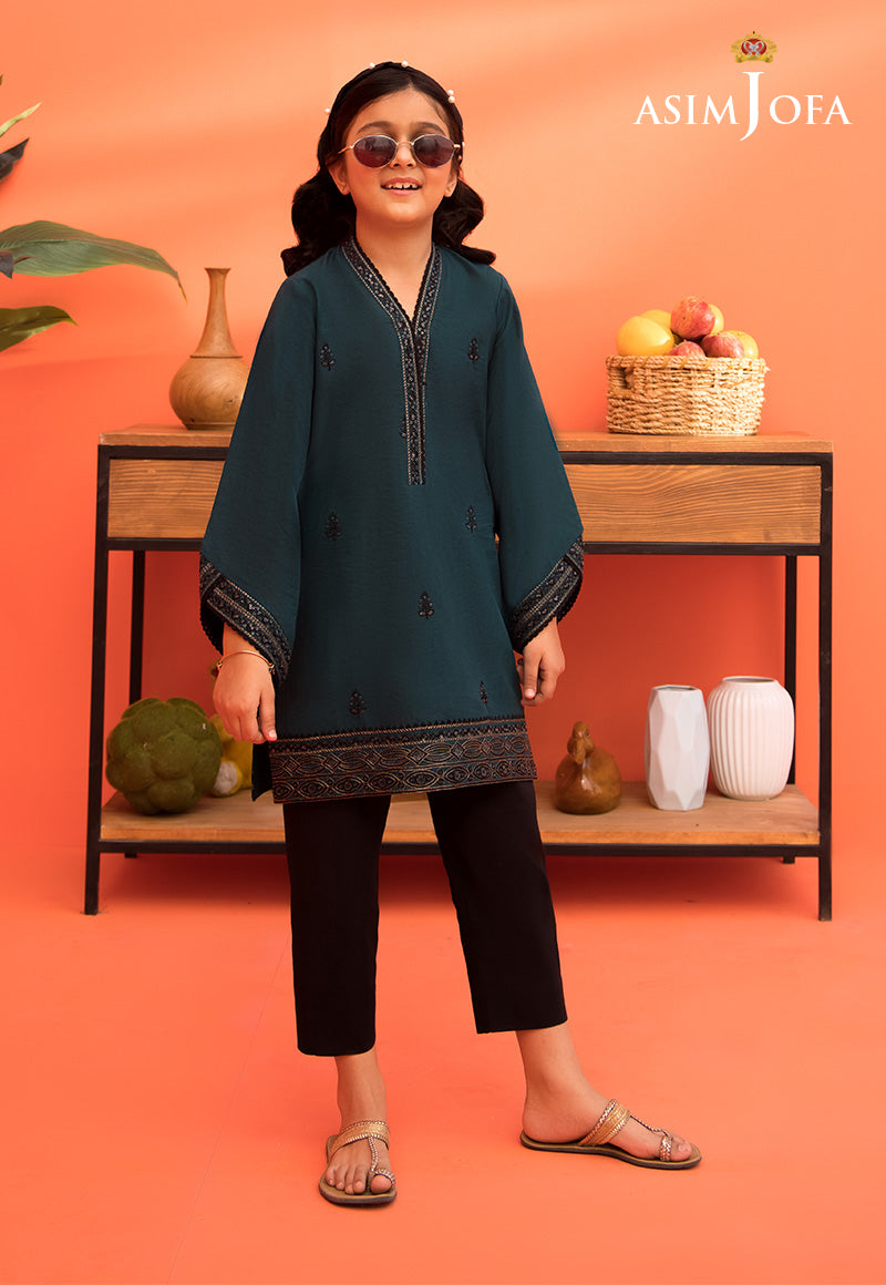 Teal Embroidered Cambric Salwar Kameez (2-Piece) - Image 6