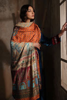 Pakistani Teal Blue Embroidered Velvet Salwar Kameez (3-Piece) - Image 3