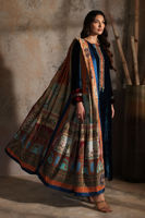 Pakistani Teal Blue Embroidered Velvet Salwar Kameez (3-Piece) - Image 5