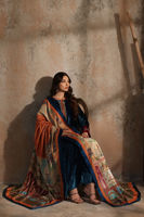 Pakistani Teal Blue Embroidered Velvet Salwar Kameez (3-Piece) - Image 7