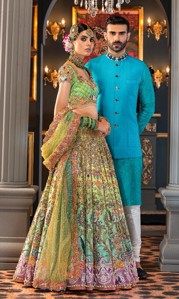 Ferozi Embroidered Collar Waistcoat Kurta (3-Piece) - Image 7