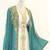 Pakistani Turquoise Zari Embroidered Georgette Kaftan (1-Pc) - Image 3