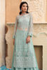Light Turquoise Pearl & Beckti Net Lehenga (3-Piece) - Image 3