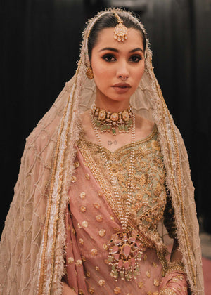 Pakistani Turquoise Gota & Block Print Raw Silk Lehenga Choli (3-Piece) - Image 6