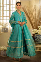 Pakistani Feroza Embellished Pure Khaadi Silk Pishwas (3-Piece) - Image 3