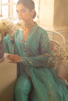 Pakistani Feroza Embellished Pure Khaadi Silk Pishwas (3-Piece) - Image 4