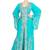 Pakistani Turquoise Zari Aari Georgette Kaftan (2-Piece) - Image 2