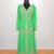 Pakistani Turquoise Embroidered Georgette Moroccan Kaftan (2-Piece) - Image 2