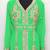 Pakistani Turquoise Embroidered Georgette Moroccan Kaftan (2-Piece) - Image 3