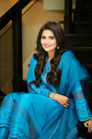 Turquoise Schiffli Raw Silk Salwar Kameez (3-Piece) - Image 3