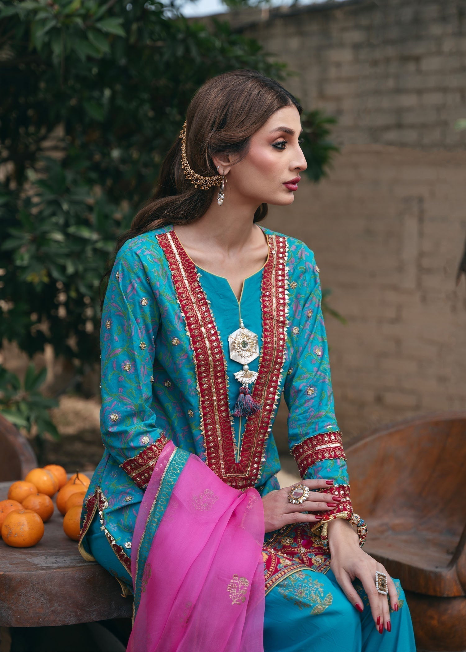 Ferozi Embroidered Silk Kurta Set (3-Piece) - Image 2