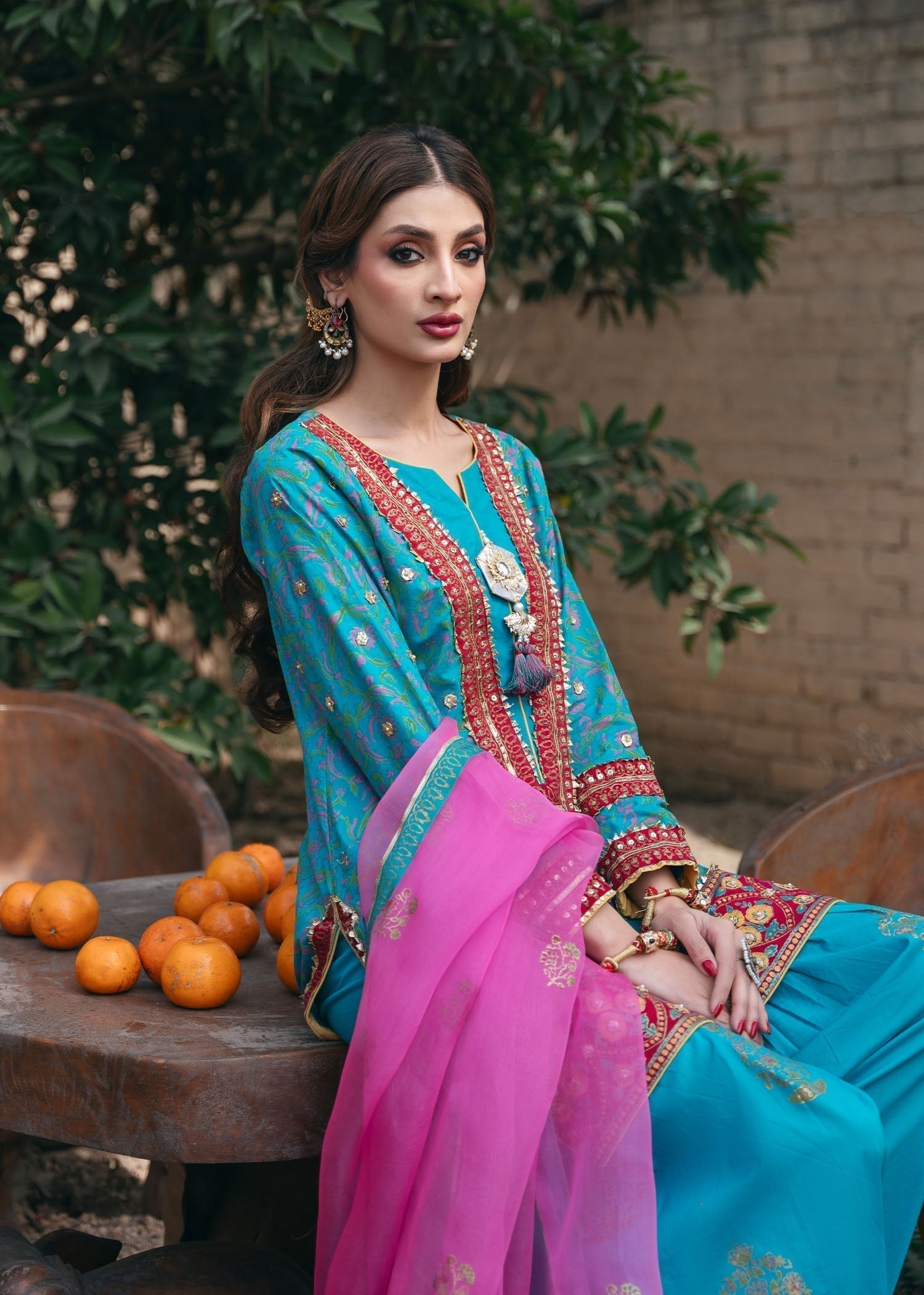 Ferozi Embroidered Silk Kurta Set (3-Piece) - Image 6