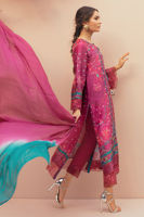 Medium Violet Digital Printed Pure Silk Salwar Kameez (3-Piece) - Image 5