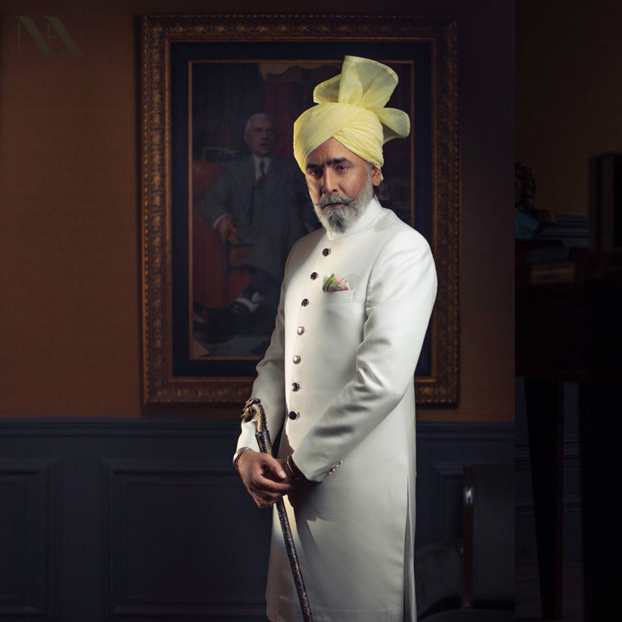 Vista White Raw Silk Achkan Sherwani (2-Piece) - Image 1