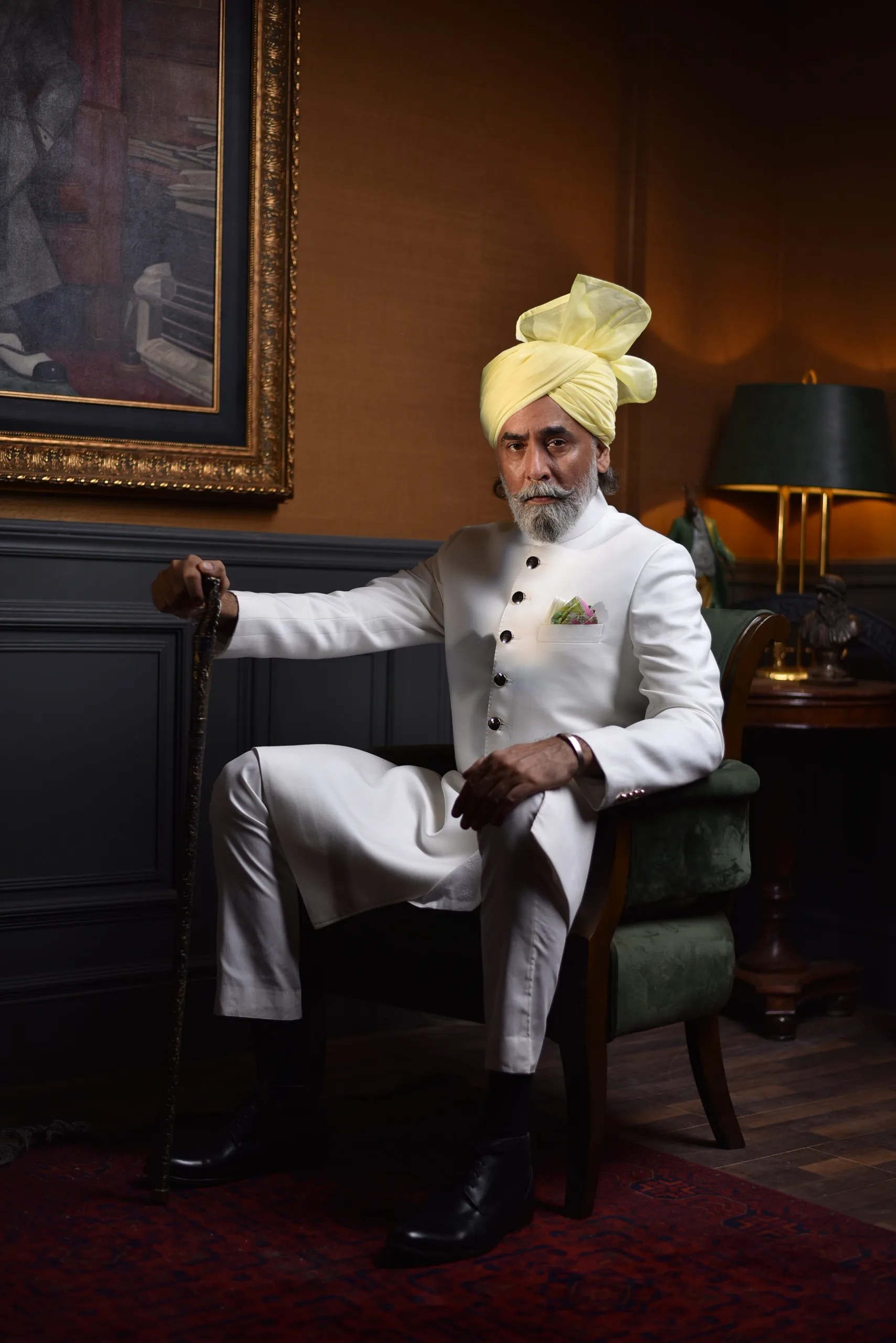 Vista White Raw Silk Achkan Sherwani (2-Piece) - Image 5